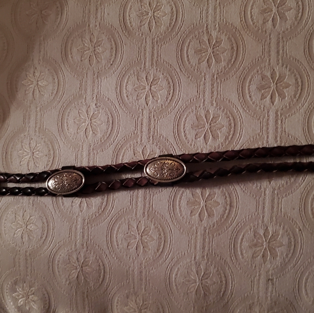 Brighton Leather Brown Cowgirl Belt with Silver Buckle and Conchos - Picture 9 of 9